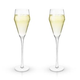 Angled Crystal Prosecco Glasses by Viski